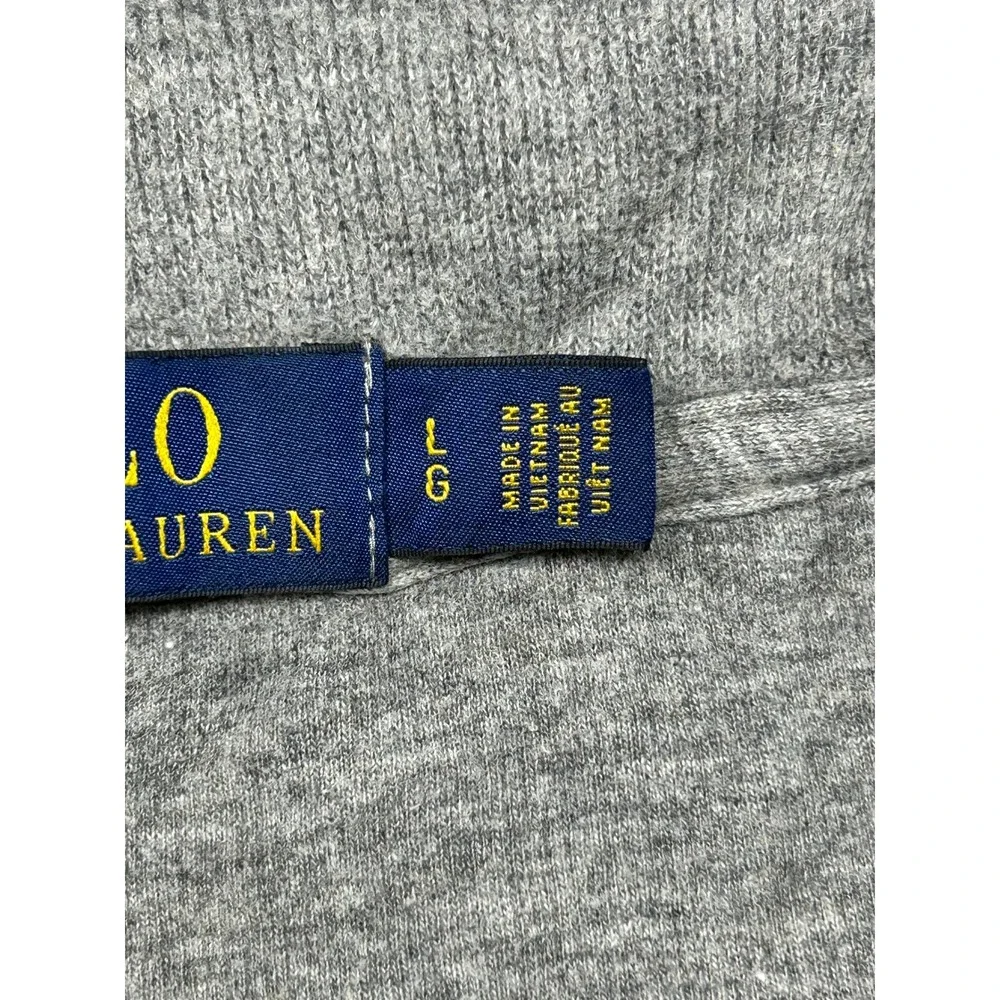 Polo Ralph Lauren Quarter Zip Pullover Cotton Gray Large Mens
